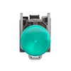 Green complete pilot light Ø22 plain lens with BA9s bulb 250V