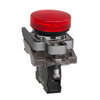 Red complete pilot light Ø22 plain lens with BA9s bulb 250V