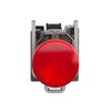 Red complete pilot light Ø22 plain lens with BA9s bulb 250V