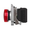 Red complete pilot light Ø22 plain lens with BA9s bulb 250V