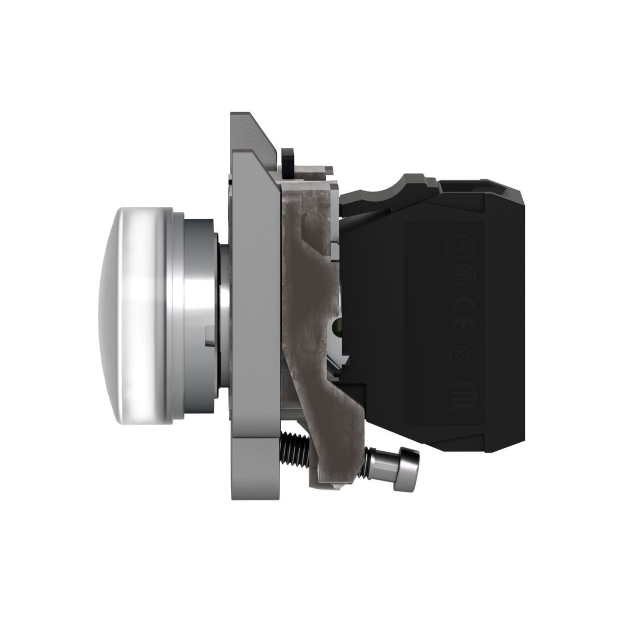 Pilot light, Harmony XB4,metal, white, 22mm, universal LED, plain lens, 24V AC DC – Image 5 of 7