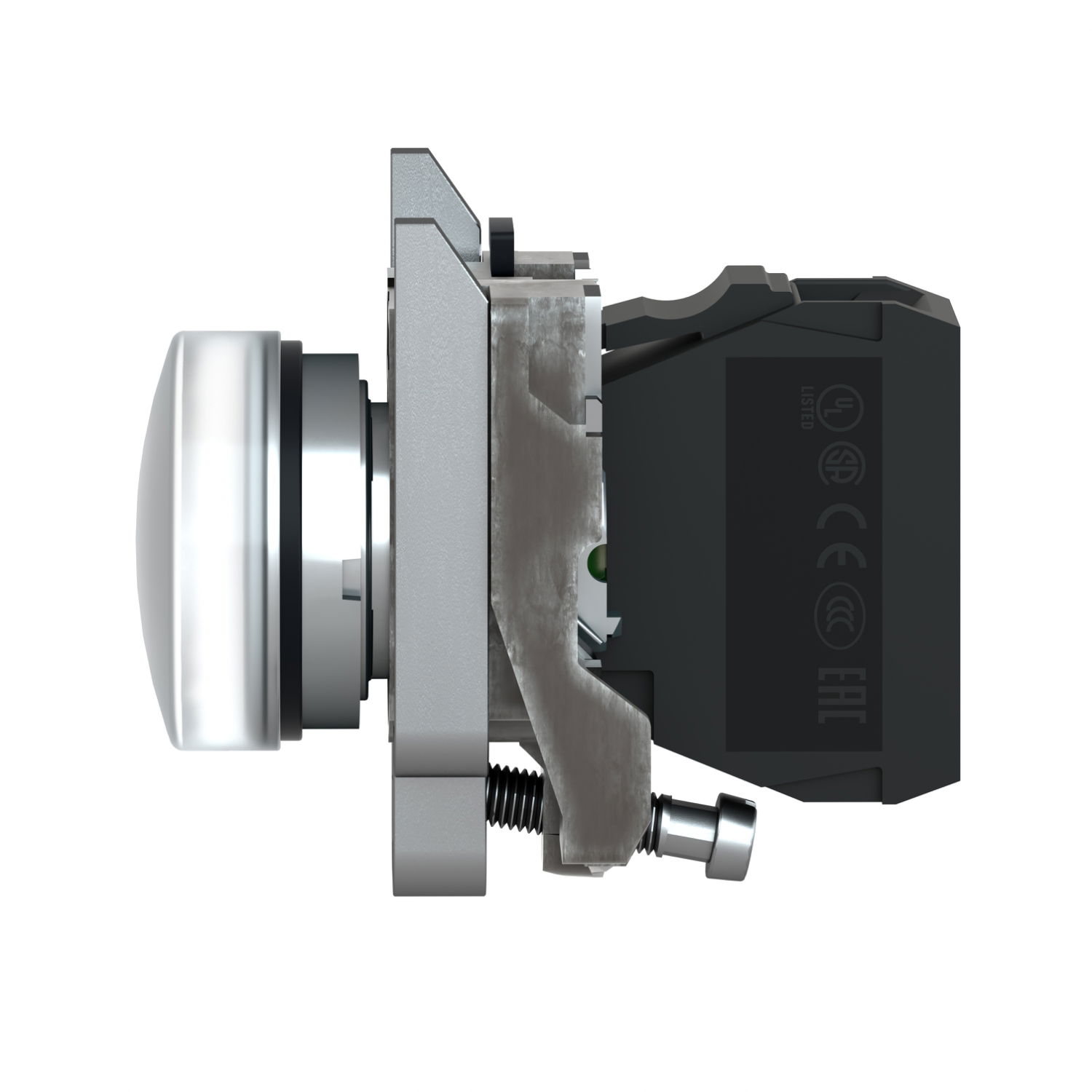 Pilot light, Harmony XB4,metal, white, 22mm, universal LED, plain lens, 110…120V AC – Image 5 of 7