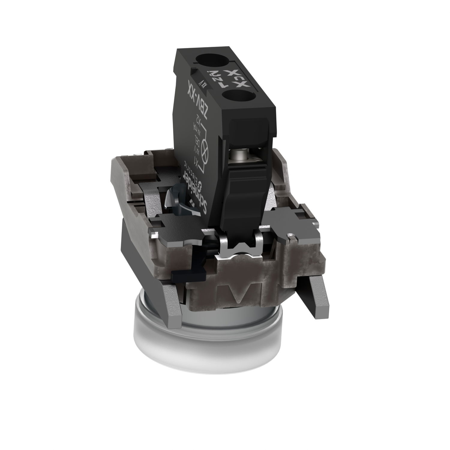 Pilot light, Harmony XB4,metal, white, 22mm, universal LED, plain lens, 230...240V AC – Image 2 of 4