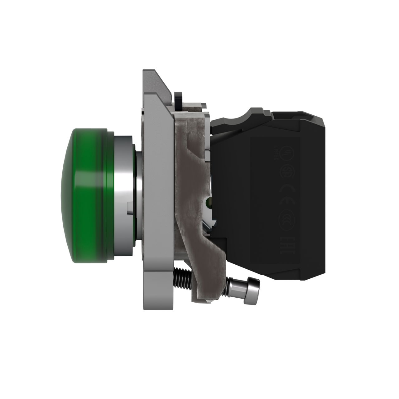Pilot light, Harmony XB4,metal, green, 22mm, universal LED, plain lens, 230...240V AC – Image 6 of 8