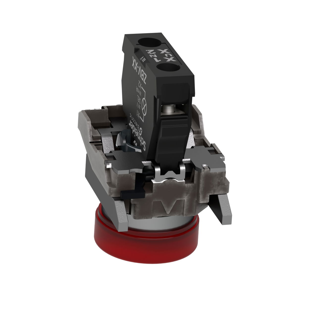 Pilot light, Harmony XB4,metal, red, 22mm, universal LED, plain lens, 230...240V AC – Image 4 of 8