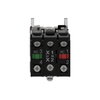 Illuminated push button, Harmony XB4, green flush, universal LED, 22mm, spring return, plain lens, 1NO + 1NC, 110…120V