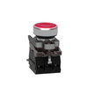 Push-to-test pilot light, Harmony XB4, metal, red, universal LED, screw clamp terminals, 24V