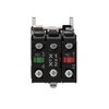 Illuminated push button, Harmony XB4, metal, white flush, 22mm, universal LED, plain lens, 1NO + 1NC, 24V AC DC