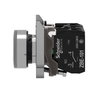 Illuminated push button, Harmony XB4, metal, white flush, 22mm, universal LED, plain lens, 1NO + 1NC, 24V AC DC