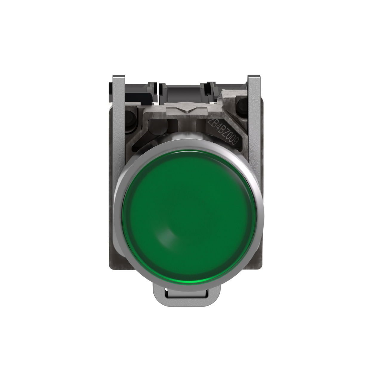 Illuminated push button, Harmony XB4, metal, green flush, 22mm, universal LED, plain lens, 1NO + 1NC, 24V AC DC – Image 3 of 8