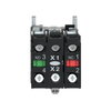 Illuminated push button, Harmony XB4, metal, green flush, 22mm, universal LED, plain lens, 1NO + 1NC, 110...120V AC