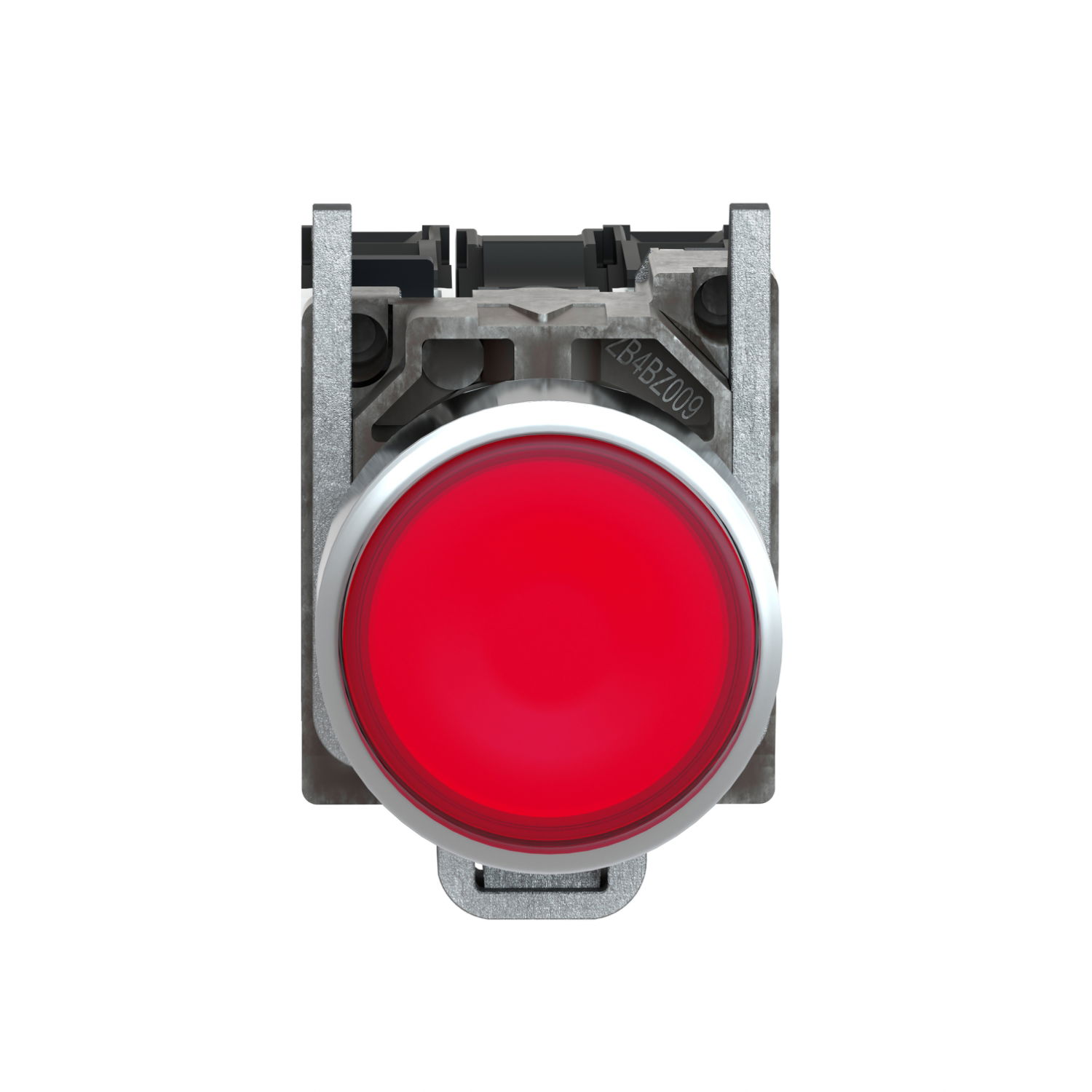 Illuminated push button, Harmony XB4, metal, red flush, 22mm, universal LED, plain lens, 1NO + 1NC, 24V AC DC – Image 3 of 8