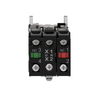 Illuminated push button, Harmony XB4, metal, orange flush, 22mm, universal LED, plain lens, 1NO + 1NC, 24V AC DC