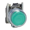 Leuchtdrucktaster, Harmony XB4, Metall, 22mm, grün, unbeschriftet, tastend, mit Schutzkappe, 1S, 24V ACDC, ATEX