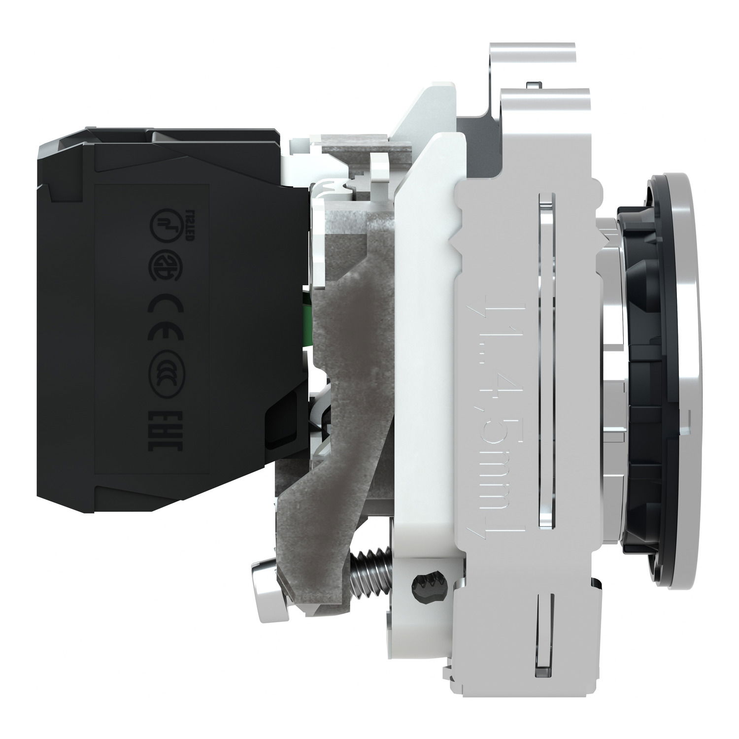 Harmony XB4, Push button flush mounted, metal, black, Ø30, spring return, unmarked, 1 NO – Image 4 of 8