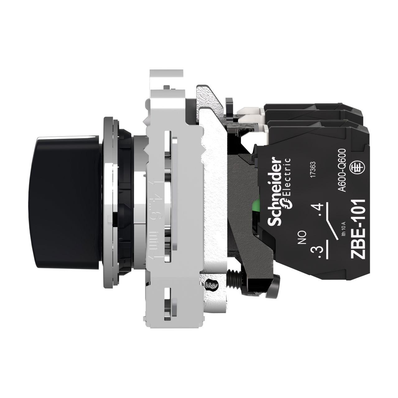 Harmony XB4, Selector switch flush mounted, metal, black, Ø30, 3 positions, stay put, 2 NO – Image 7 of 10