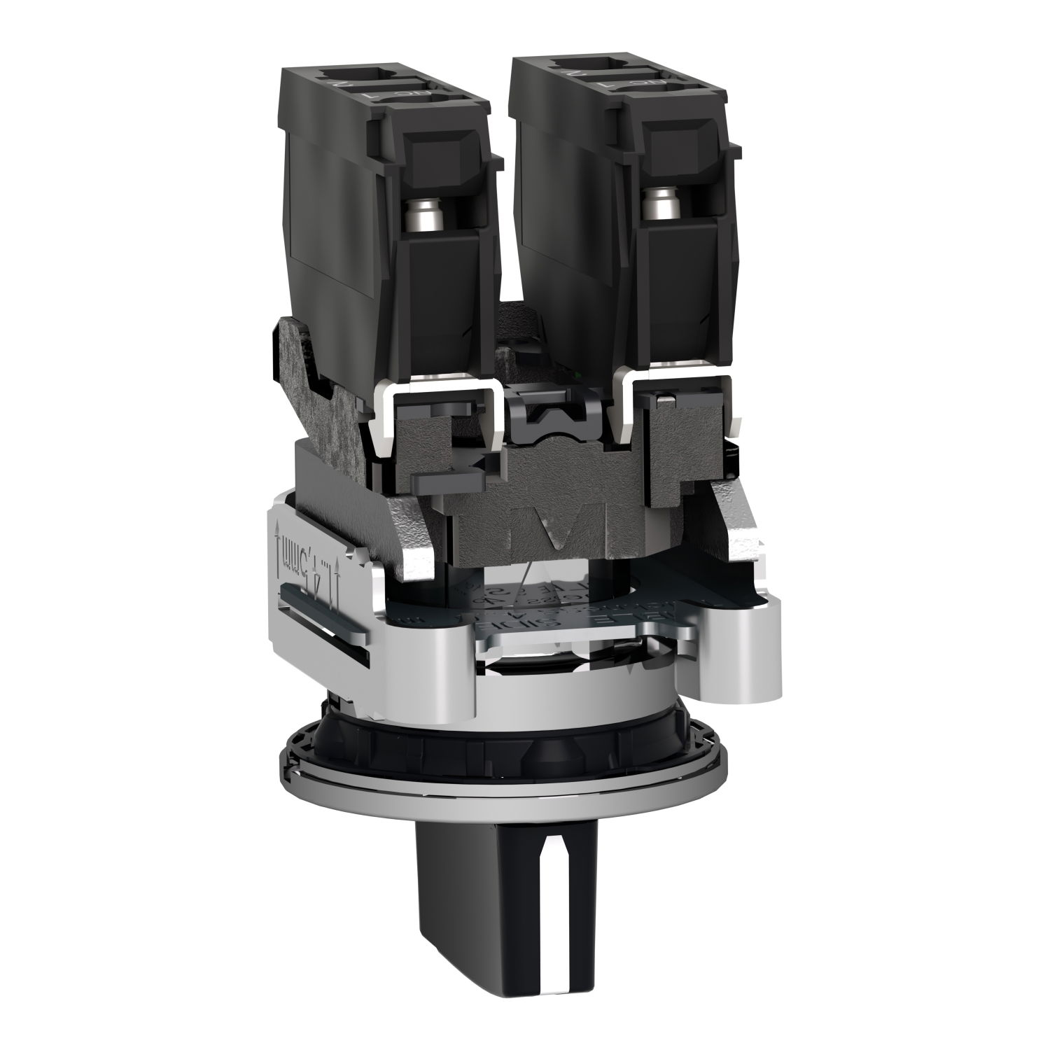 Harmony XB4, Selector switch flush mounted, metal, black, Ø30, 3 positions, stay put, 2 NO – Image 5 of 10