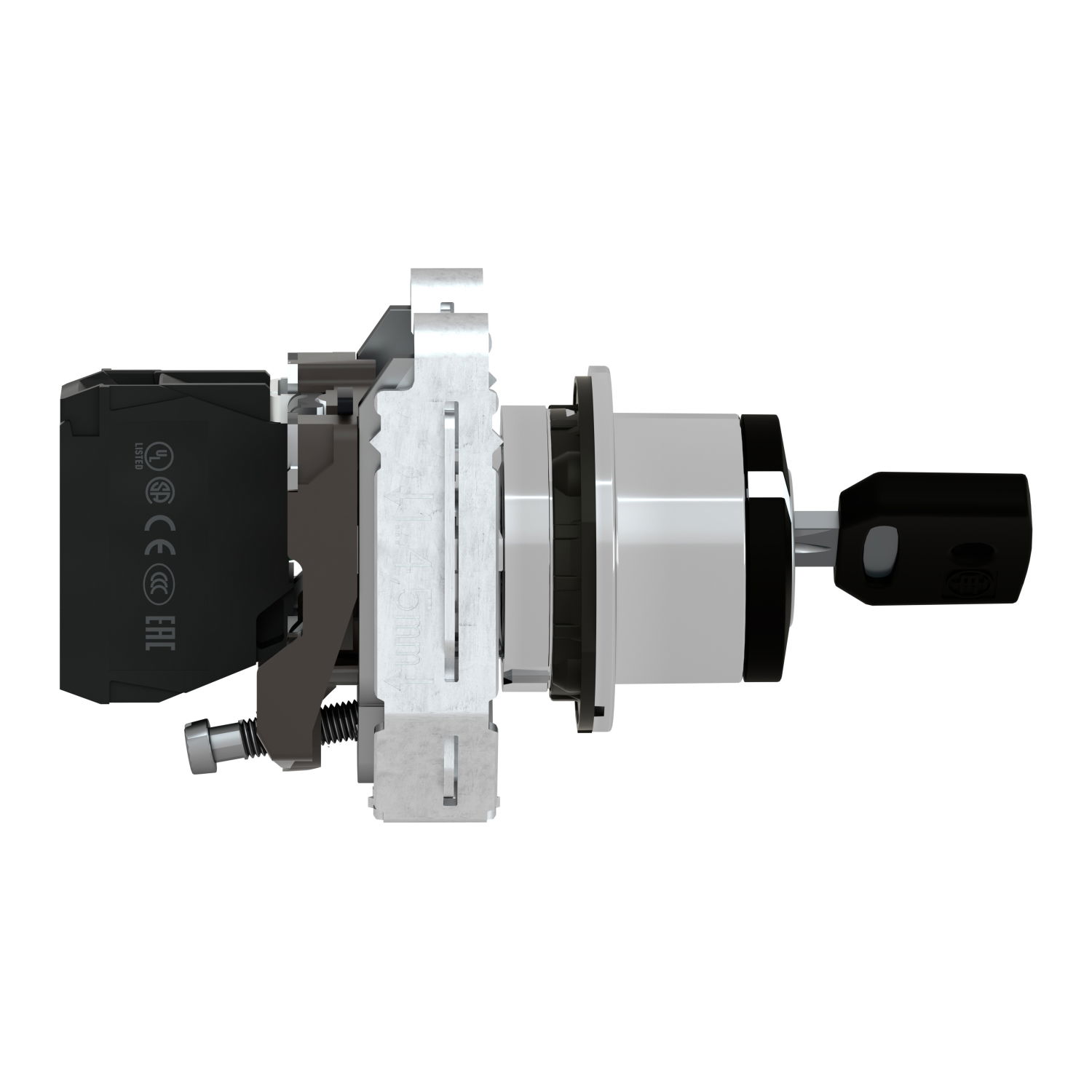 Harmony XB4, Key switch selector flush mounted, metal, black, Ø30, key n°455, 2 positions, stay put, 1 NO – Image 6 of 10