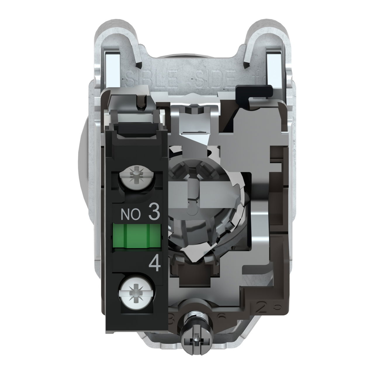 Harmony XB4, Key switch selector flush mounted, metal, black, Ø30, key n°455, 2 positions, stay put, 1 NO – Image 2 of 10