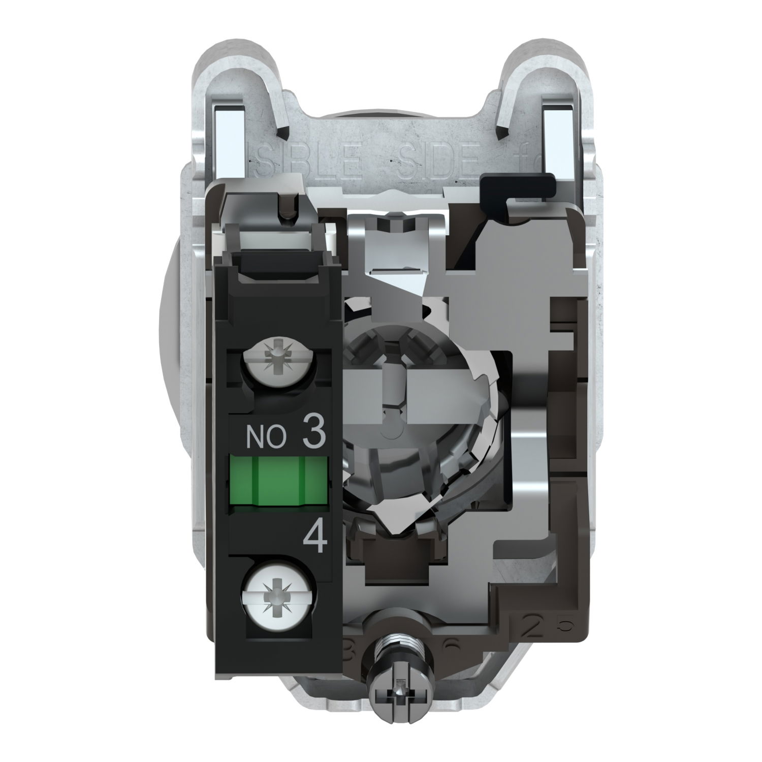 Harmony XB4, Key switch selector flush mounted, metal, black, Ø30, key n°455, 2 positions, stay put, 1 NO – Image 2 of 10