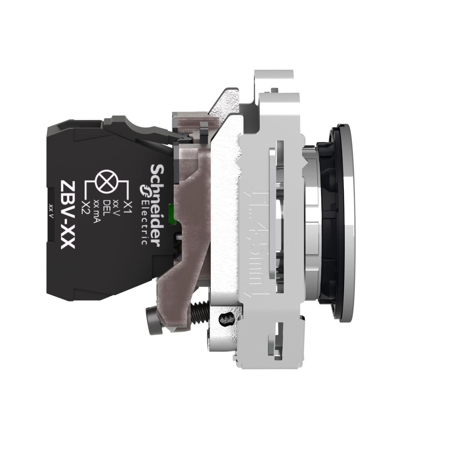 Pilot light, Harmony XB4,metal, red flush mounted, 30mm, universal LED, plain lens, 24V AC DC – Image 5 of 9