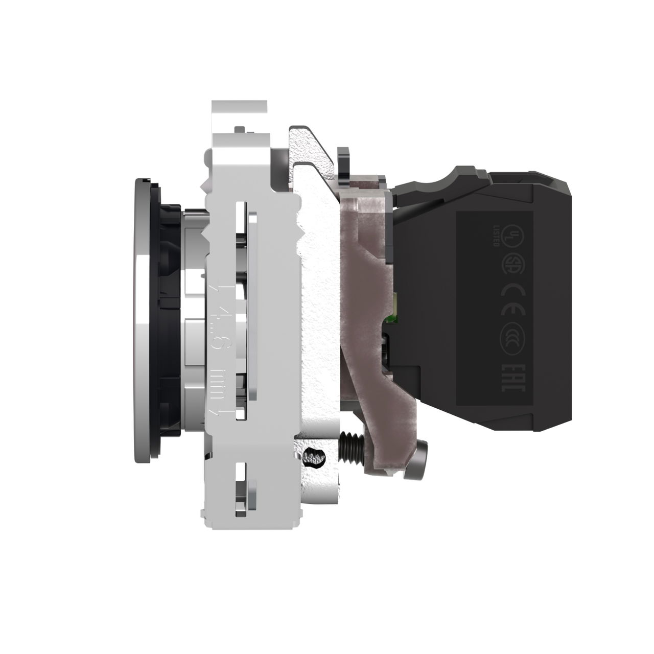 Pilot light, Harmony XB4,metal, red flush mounted, 30mm, universal LED, plain lens, 24V AC DC – Image 6 of 9