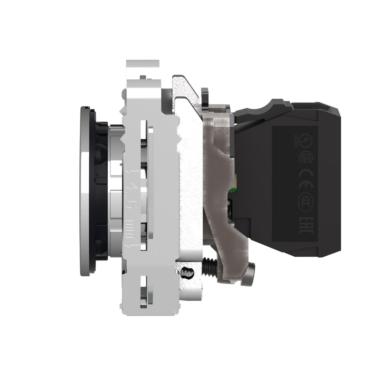 Pilot light, Harmony XB4,metal, green flush mounted, 30mm, universal LED, plain lens, 110…120V AC – Image 2 of 5