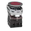 Illuminated push button, Harmony XB4, metal, red flush mounted, 30mm, universal LED, plain lens, 1NO + 1NC, 120V AC