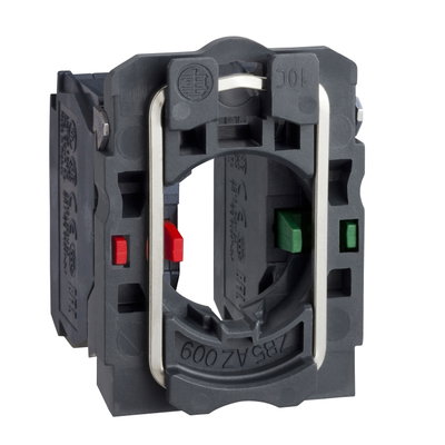 Complete body/contact assembly, Harmony XB5, XB4, single contact block with body/fixing collar 1NO+1NC screw clamp terminal