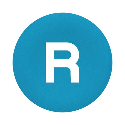 TRYCKPLATTA BLÅ MED VIT "R"