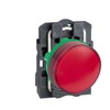 Red complete pilot light Ø22 plain lens for BA9s bulb 250V