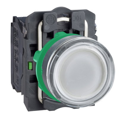 Lamptryckknapp Vit Led 230 VAC