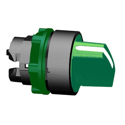 Green selector switch head Ø22 2-position stay put