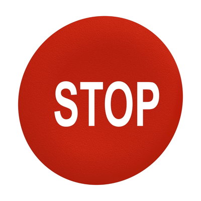 Red plain cap S to P for flush mounted push button