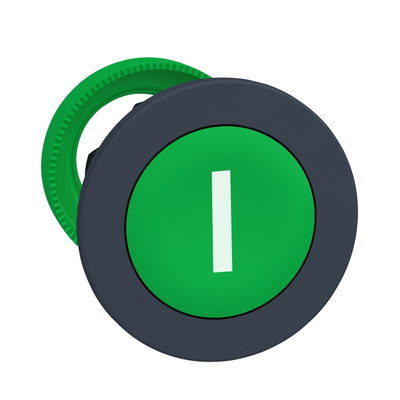 FLUSH MOUNTED GREEN FLUSH CAPS PUSHBUTTON HEAD WHITE MARKED I