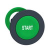 FLUSH MOUNTED GREEN FLUSH CAPS PUSHBUTTON HEAD WHITE MARKED START