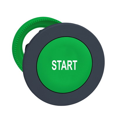 FLUSH MOUNTED GREEN FLUSH CAPS PUSHBUTTON HEAD WHITE MARKED START