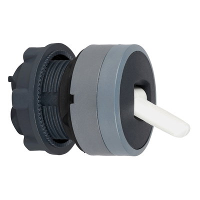 Harmony XB5, Toggle switch head, plastic, black, Ø22, 2 positions, stay put, grey bezel
