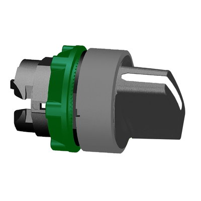 Harmony XB5, Selector switch head, plastic, black, Ø22, 2 positions, stay put, grey bezel