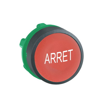 Head for non illuminated push button, Harmony XB5, red flush pushbutton Ø22 mm spring return "ARRET"