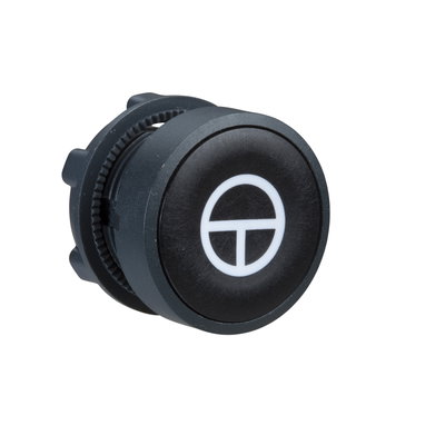 Black flush pushbutton head Ø22 spring return "T"