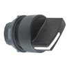 Black selector switch head Ø22 2-position spring return