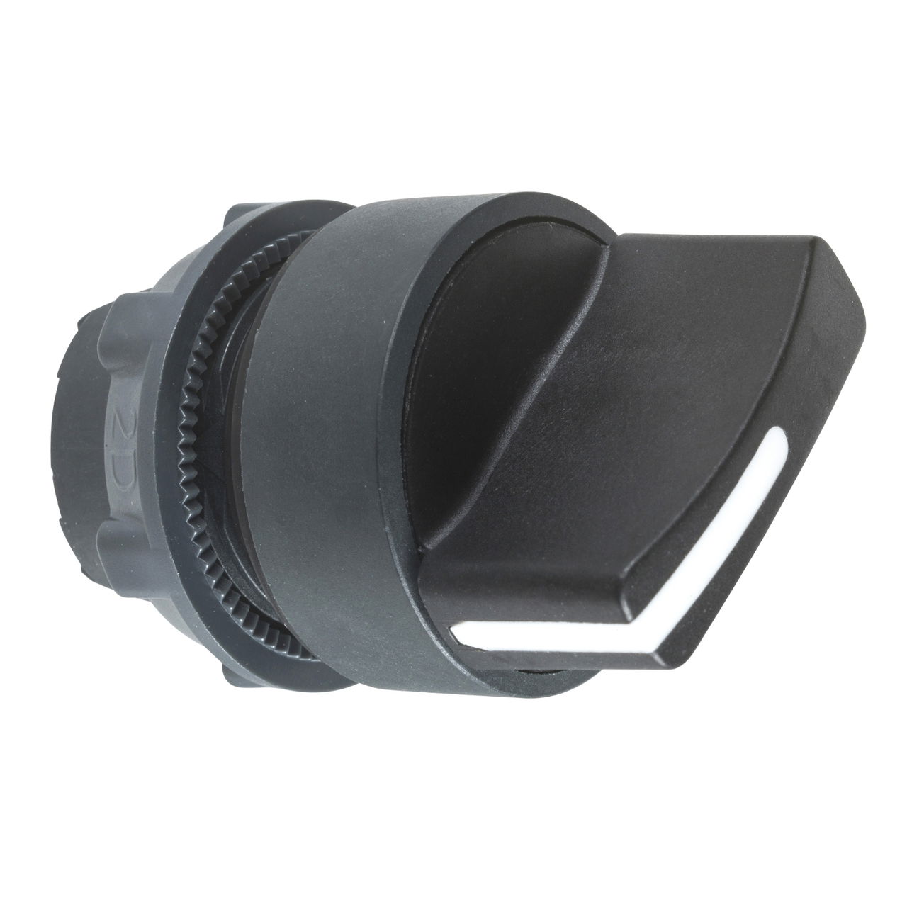 Black selector switch head Ø22 2-position spring return