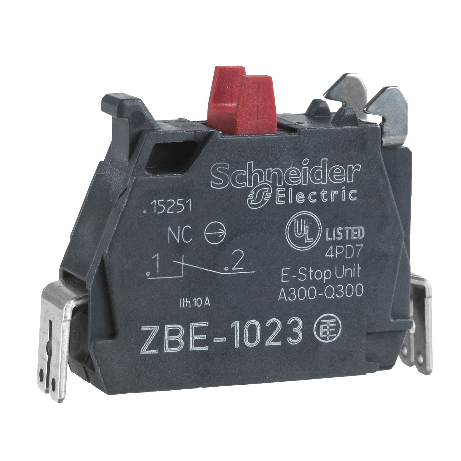 Single contact block for head Ø22 1NC silver alloy Faston connector