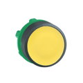 Push button head, plastic, flush, yellow, Ø22, spring return, unmarked