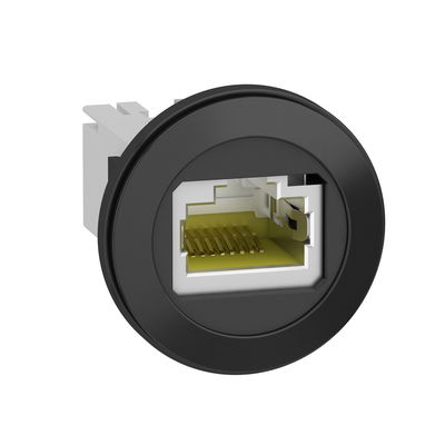 Panel mounted RJ45 port, plastic, Ø22, for ethernet interface, RJ45 jack