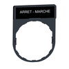 Schildträger 30x40mm, für Ø 22 Geräte, m. Schild ARRET-MARCHE