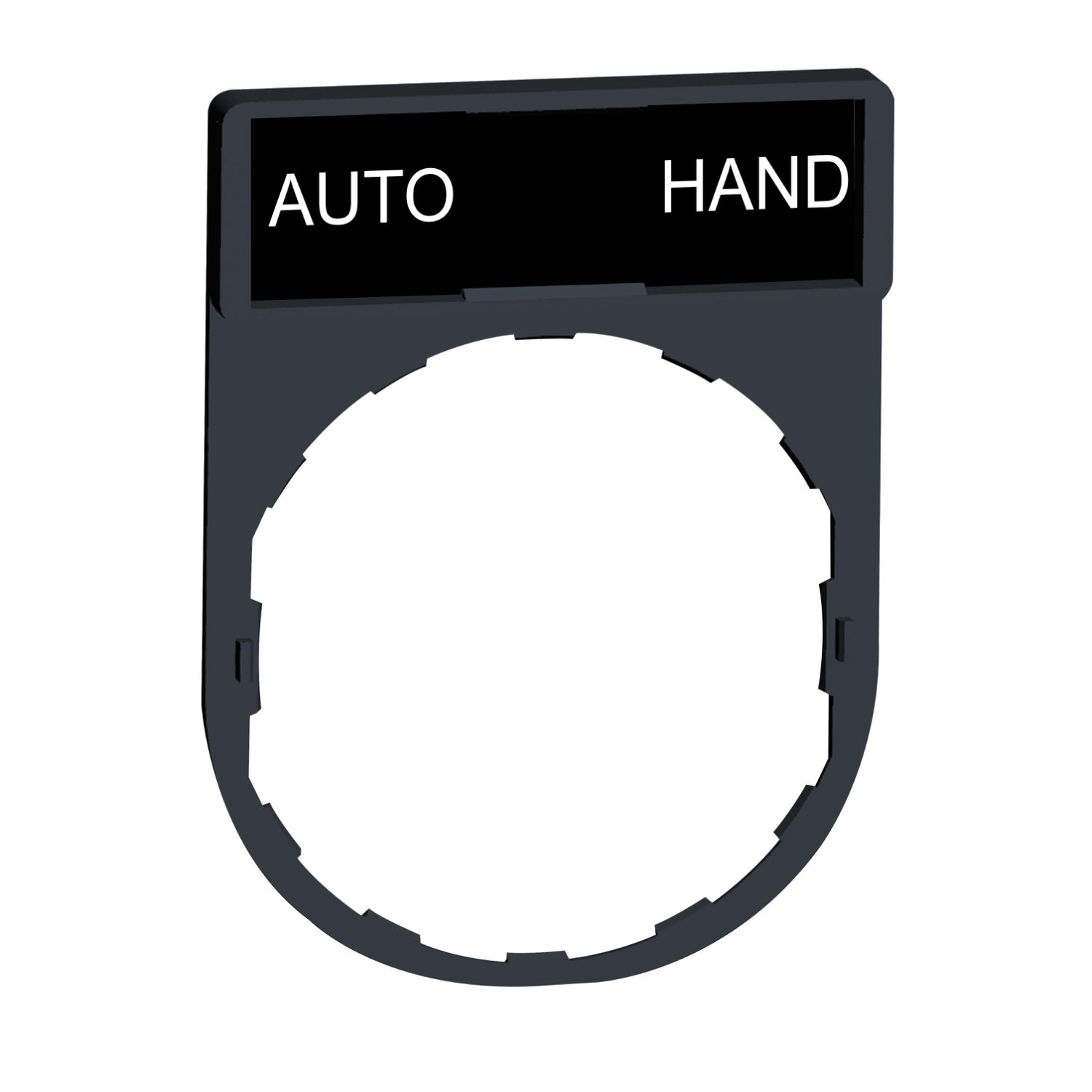 Legend holder 30 x 40 mm with legend 8 x 27 mm with marking AUTO-HAND