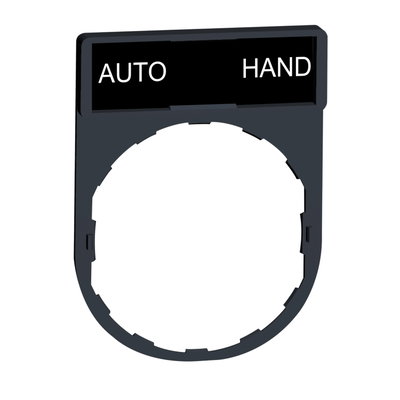 Legend holder 30 x 40 mm with legend 8 x 27 mm with marking AUTO-HAND
