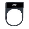 Legend holder 30 x 40 mm, plastic, with legend 8 x 27 mm, marked OFF